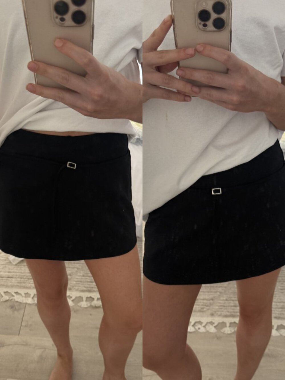 Zara Black Belted Mini Skort
